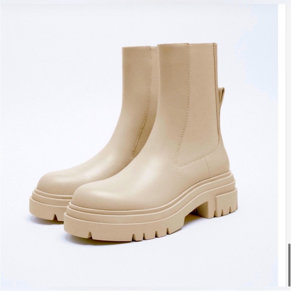 Zara Tan Ankle Boots for Women